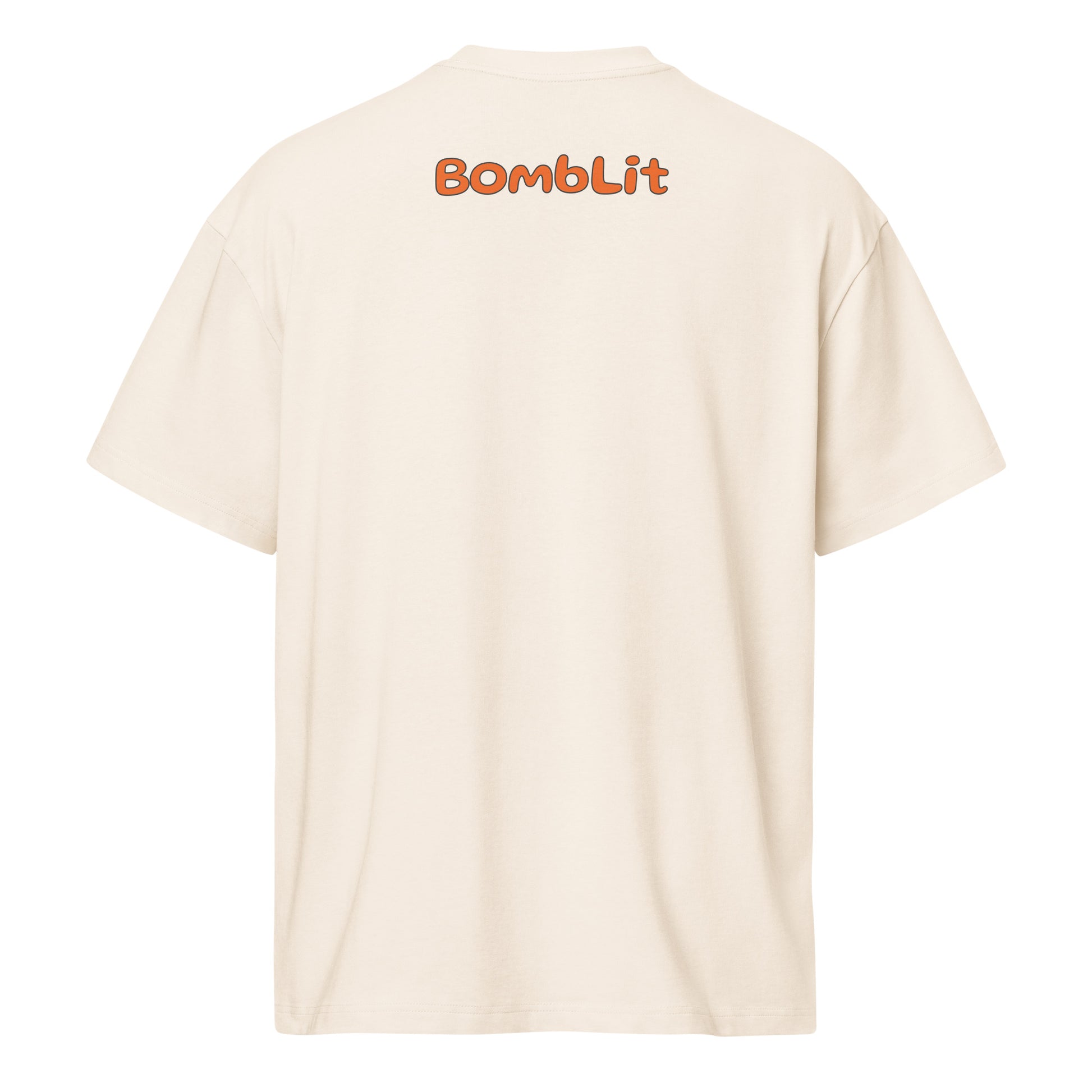 Flight or Fight cream streetwear T-shirt with bold graphic print Back