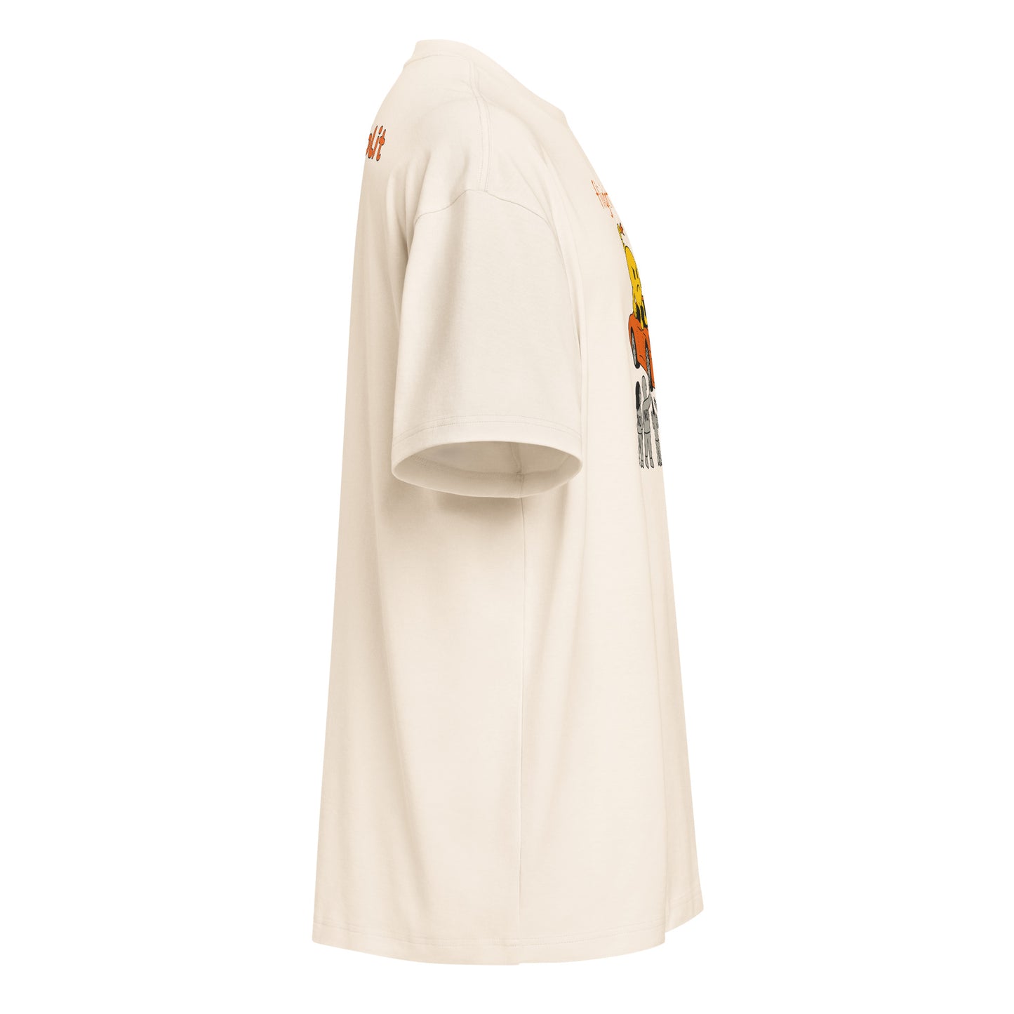 Flight or Fight cream streetwear T-shirt with bold graphic print Right Side